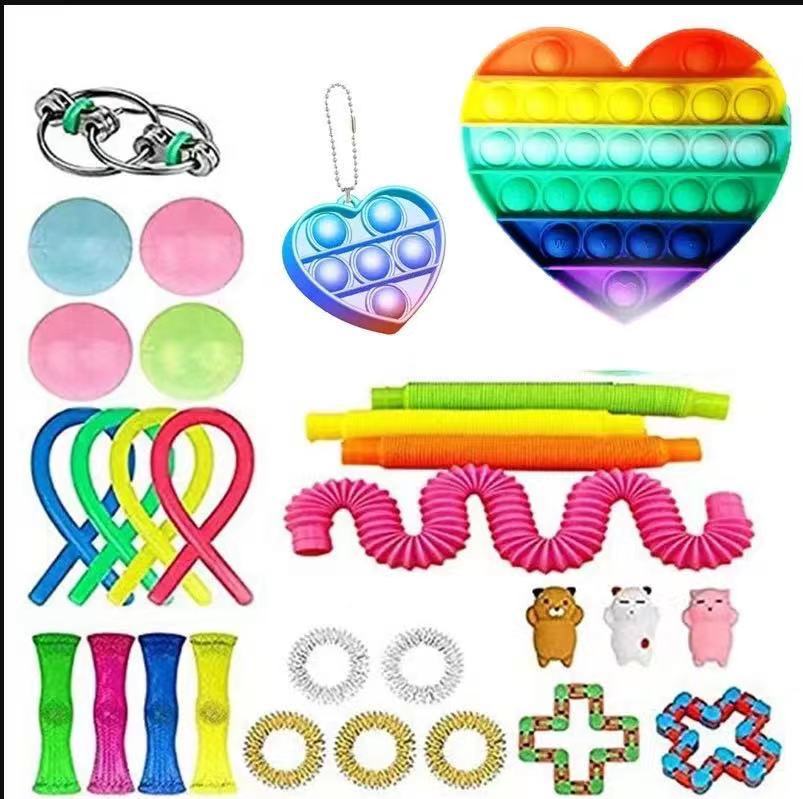 Fidget Toys Sensory Game Set Pack Pop It Push Bubble Assorted Fidgets