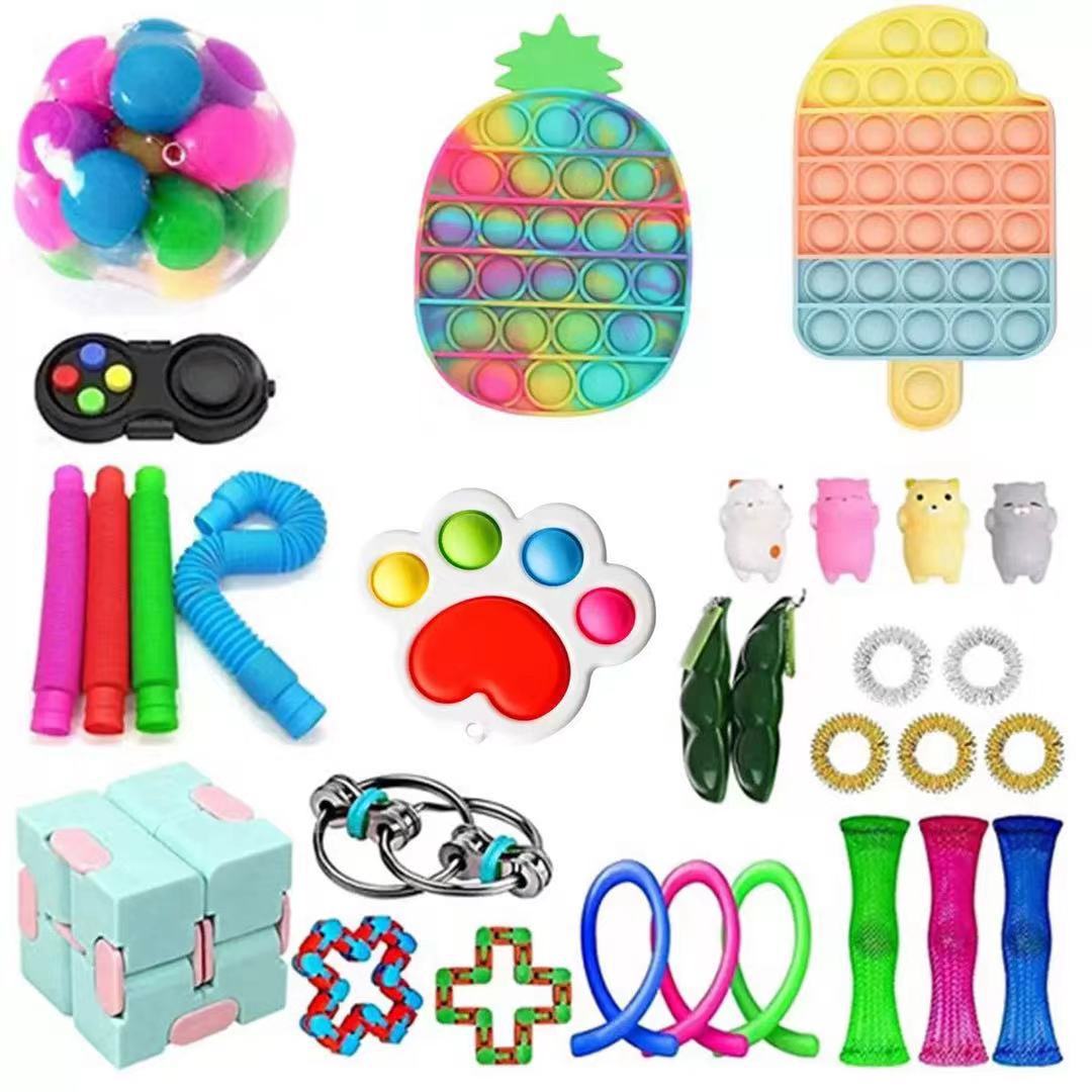 Fidget Toys Sensory Game Set Pack Pop It Push Bubble Assorted Fidgets