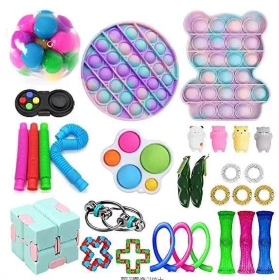 Fidget Toys Sensory Game Set Pack Pop It Push Bubble Assorted Fidgets