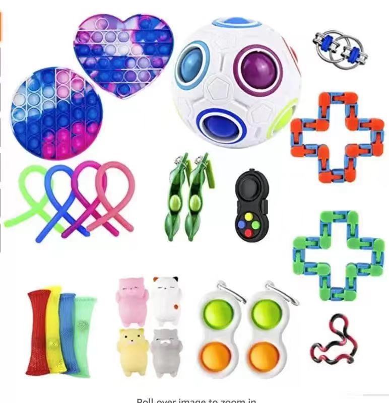 Fidget Toys Sensory Game Set Pack Pop It Push Bubble Assorted Fidgets