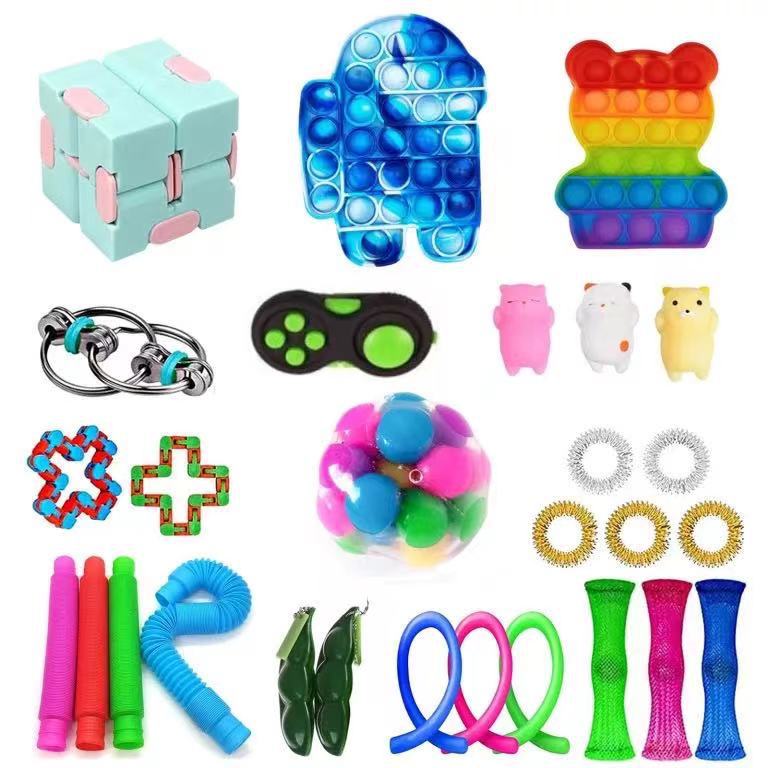 Fidget Toys Sensory Game Set Pack Pop It Push Bubble Assorted Fidgets