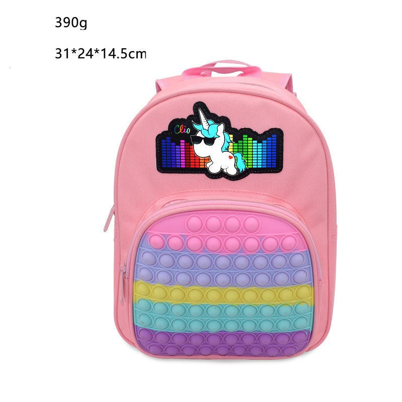 Schoolbag Fidget LED Light Flashing Pop-It Bag