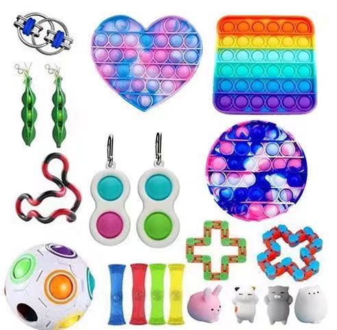Fidget Toys Sensory Game Set Pack Pop It Push Bubble Assorted Fidgets