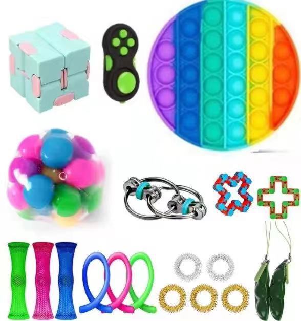 Fidget Toys Sensory Game Set Pack Pop It Push Bubble Assorted Fidgets