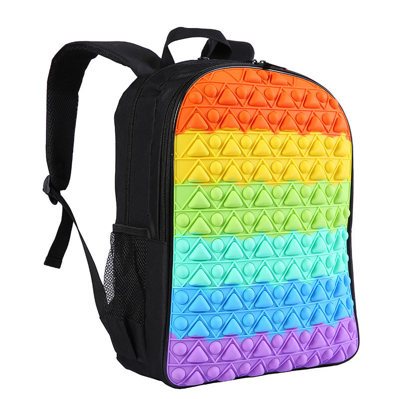 Silicone Popem' Popit Backpack Finger Fidget School Bag 40cm