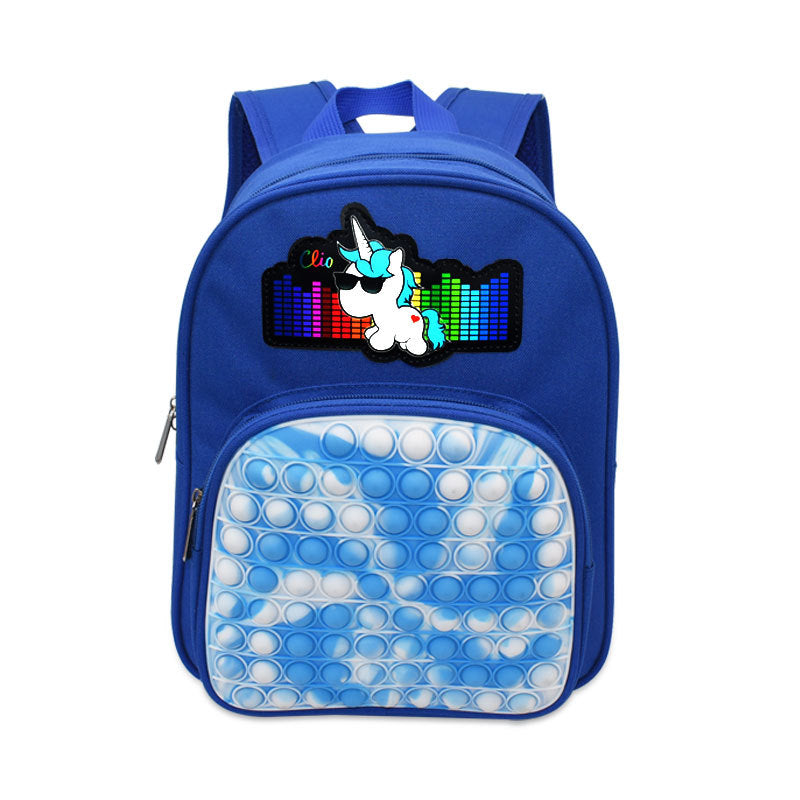 Schoolbag Fidget LED Light Flashing Pop-It Bag