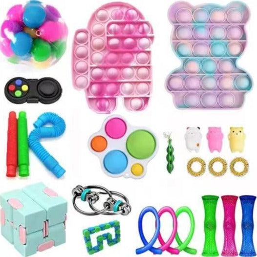 Fidget Toys Sensory Game Set Pack Pop It Push Bubble Assorted Fidgets