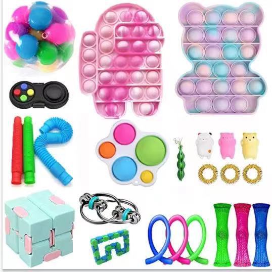Fidget Toys Sensory Game Set Pack Pop It Push Bubble Assorted Fidgets