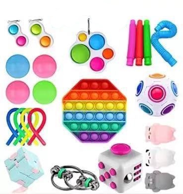 Fidget Toys Sensory Game Set Pack Pop It Push Bubble Assorted Fidgets