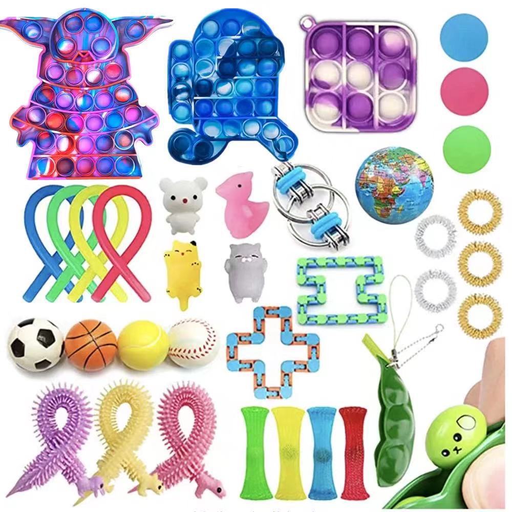 Fidget Toys Sensory Game Set Pack Pop It Push Bubble Assorted Fidgets