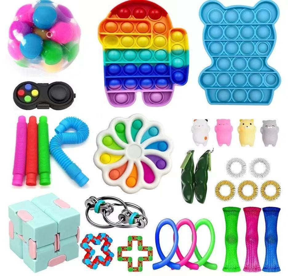 Fidget Toys Sensory Game Set Pack Pop It Push Bubble Assorted Fidgets