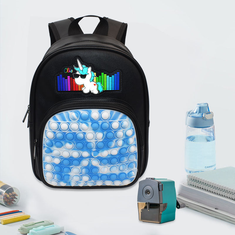 Schoolbag Fidget LED Light Flashing Pop-It Bag