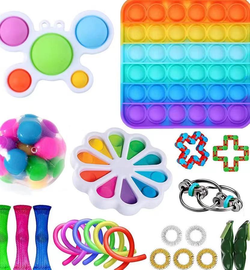 Fidget Toys Sensory Game Set Pack Pop It Push Bubble Assorted Fidgets