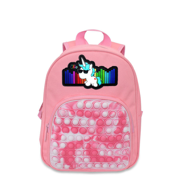 Schoolbag Fidget LED Light Flashing Pop-It Bag