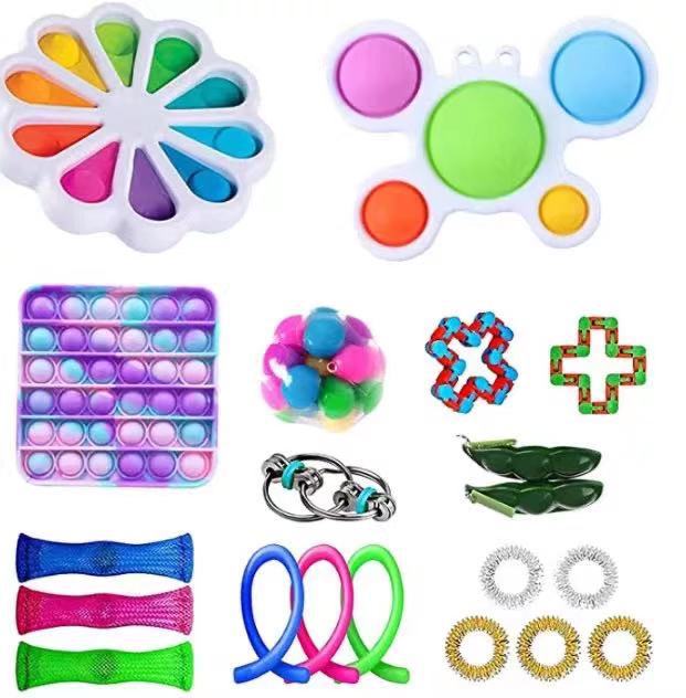 Fidget Toys Sensory Game Set Pack Pop It Push Bubble Assorted Fidgets