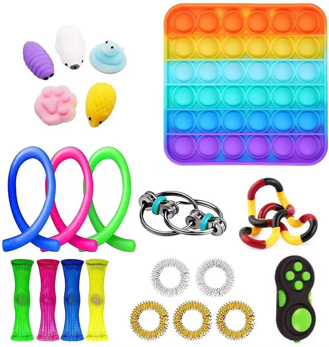 Fidget Toys Sensory Game Set Pack Pop It Push Bubble Assorted Fidgets