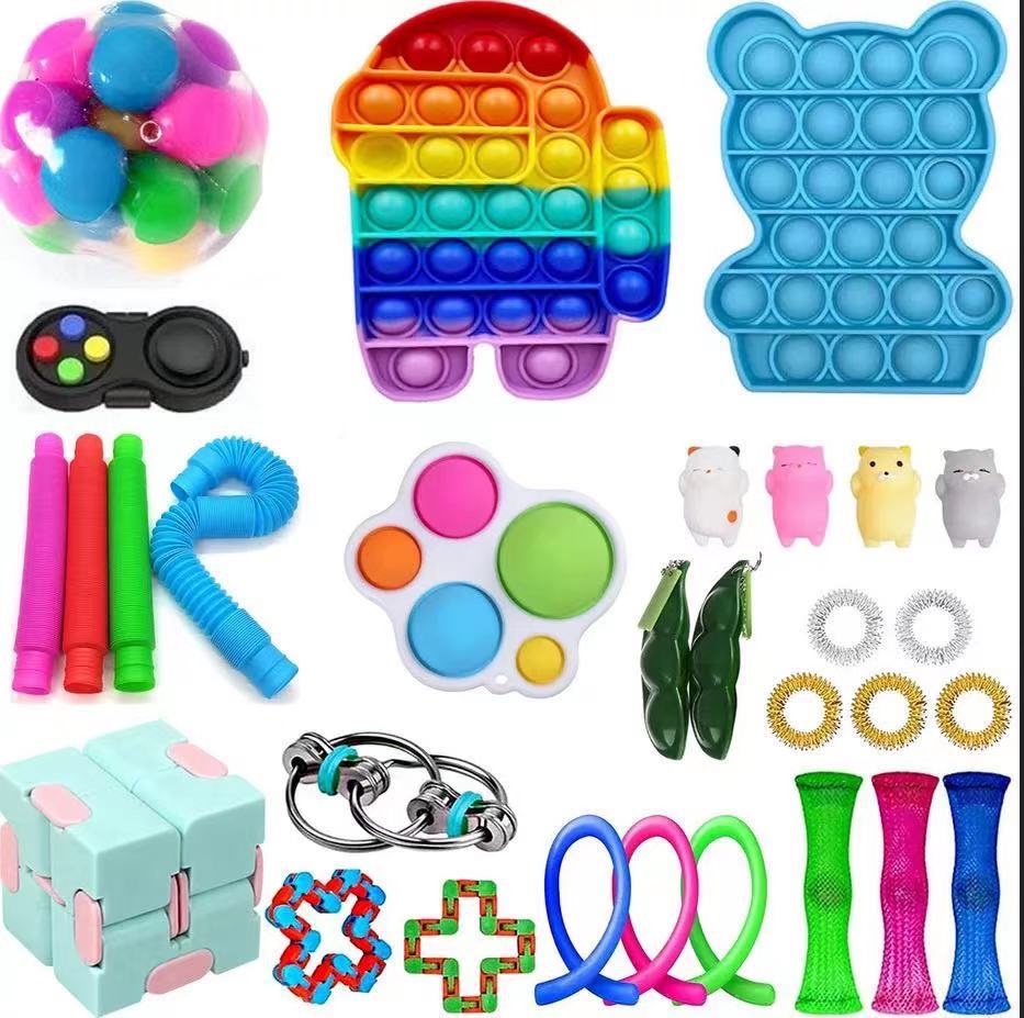 Fidget Toys Sensory Game Set Pack Pop It Push Bubble Assorted Fidgets