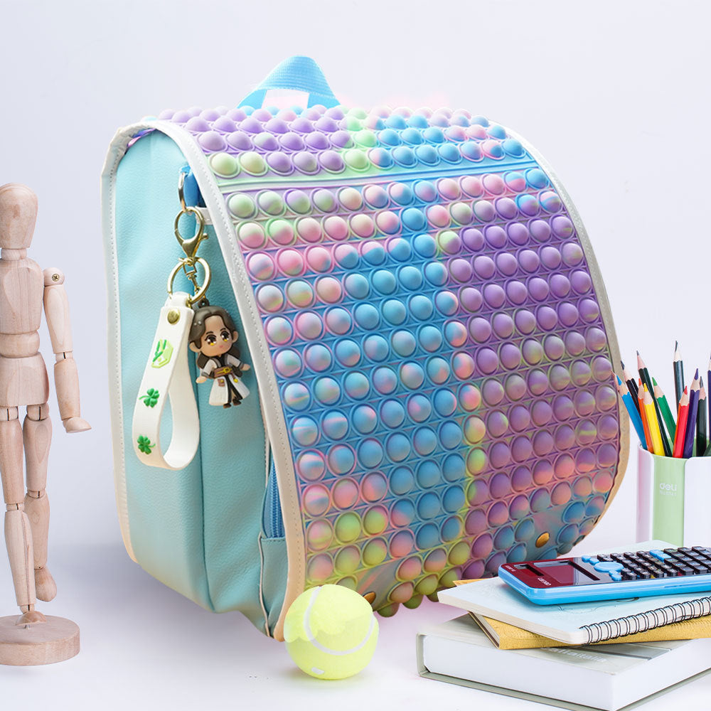 Large Popem' Popit Backpack Pop Bubble Fidget Toy School Bag Sensory Fun