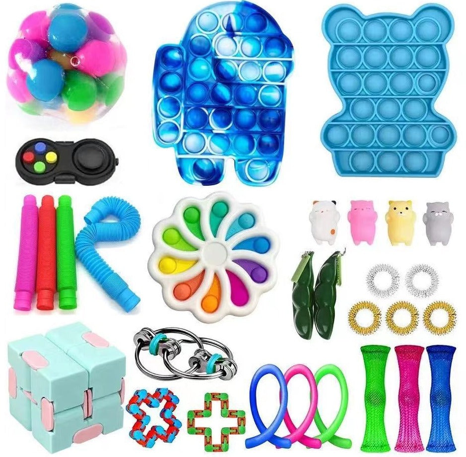 Fidget Toys Sensory Game Set Pack Pop It Push Bubble Assorted Fidgets