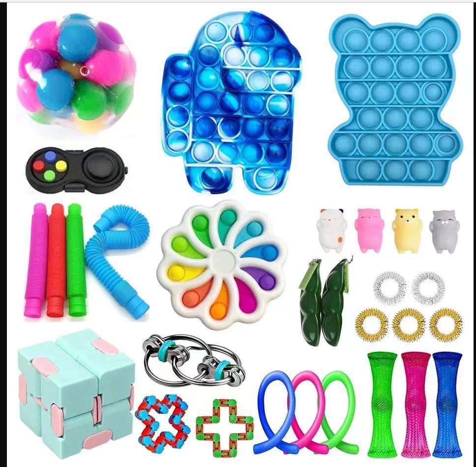 Fidget Toys Sensory Game Set Pack Pop It Push Bubble Assorted Fidgets