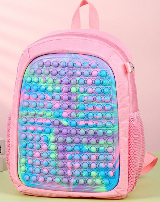 Rainbow Popem' Popit Backpack Push It Bubble Poppet Schoolbags Fidget Bag 42cm