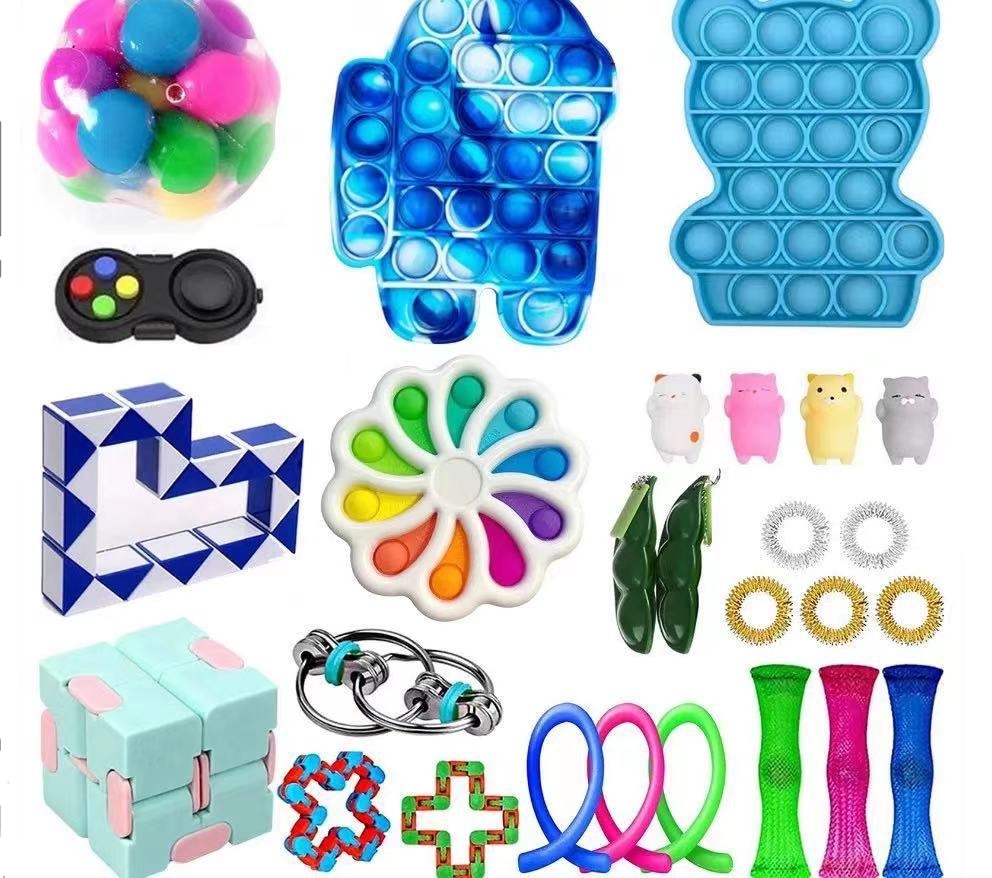Fidget Toys Sensory Game Set Pack Pop It Push Bubble Assorted Fidgets