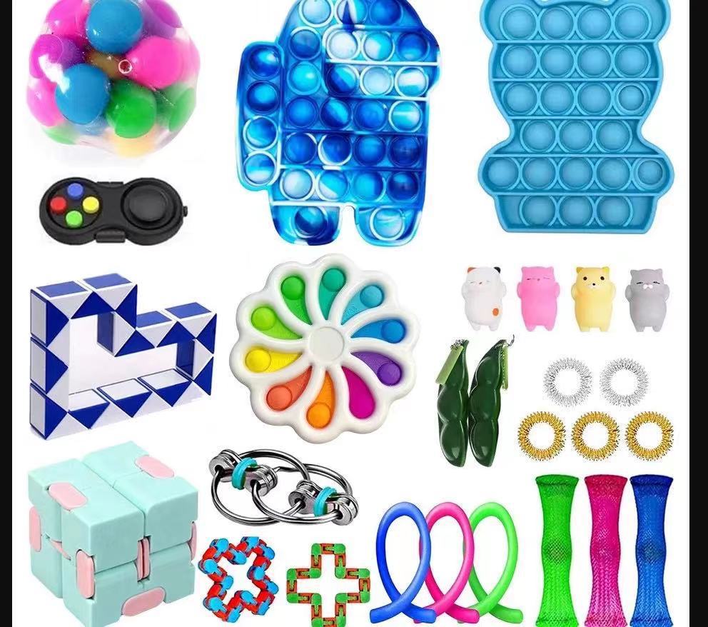 Fidget Toys Sensory Game Set Pack Pop It Push Bubble Assorted Fidgets