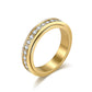 Stainless Steel Cubic Zirconia Rotating Ring Rotatable Anxiety Ring