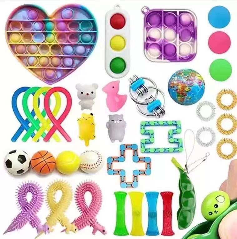 Fidget Toys Sensory Game Set Pack Pop It Push Bubble Assorted Fidgets