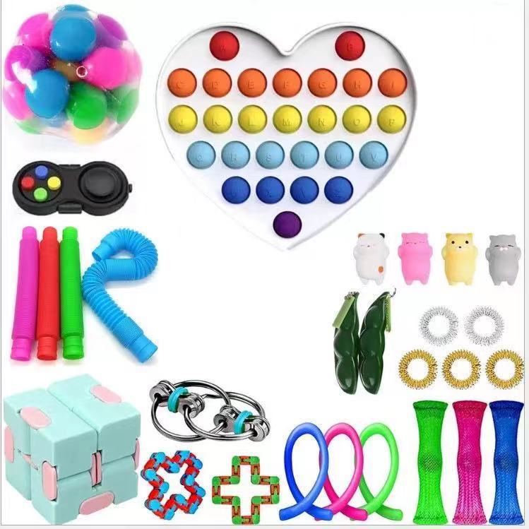 Fidget Toys Sensory Game Set Pack Pop It Push Bubble Assorted Fidgets