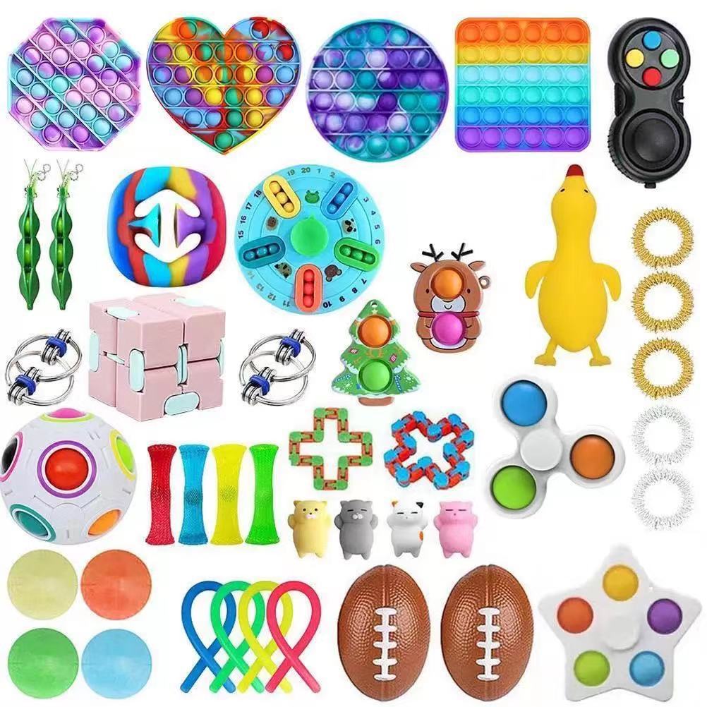 Fidget Toys Sensory Game Set Pack Pop It Push Bubble Assorted Fidgets