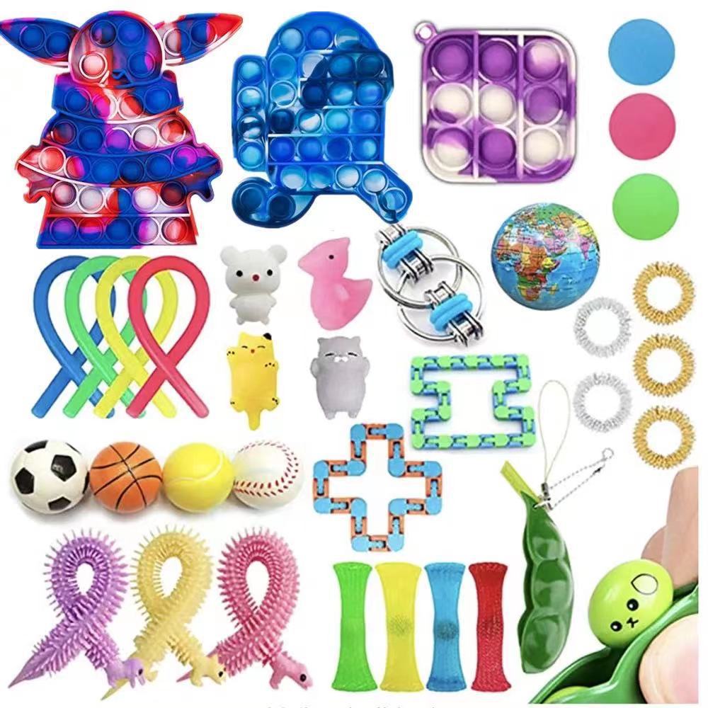 Fidget Toys Sensory Game Set Pack Pop It Push Bubble Assorted Fidgets