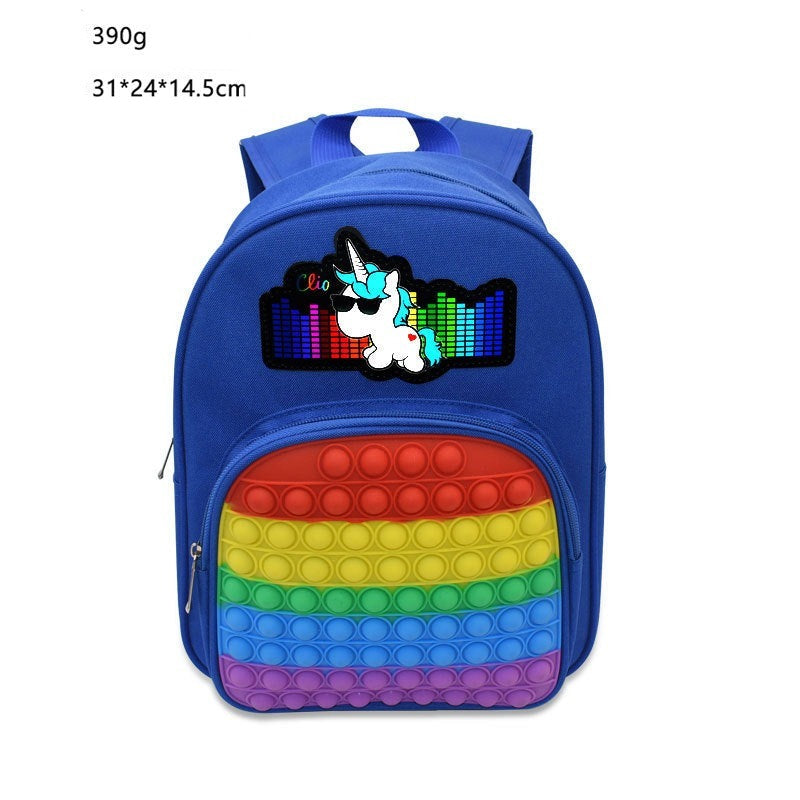 Schoolbag Fidget LED Light Flashing Pop-It Bag