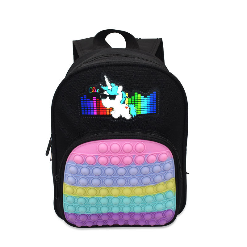 Schoolbag Fidget LED Light Flashing Pop-It Bag