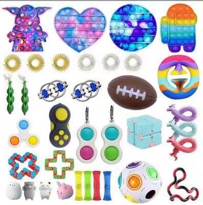 Fidget Toys Sensory Game Set Pack Pop It Push Bubble Assorted Fidgets