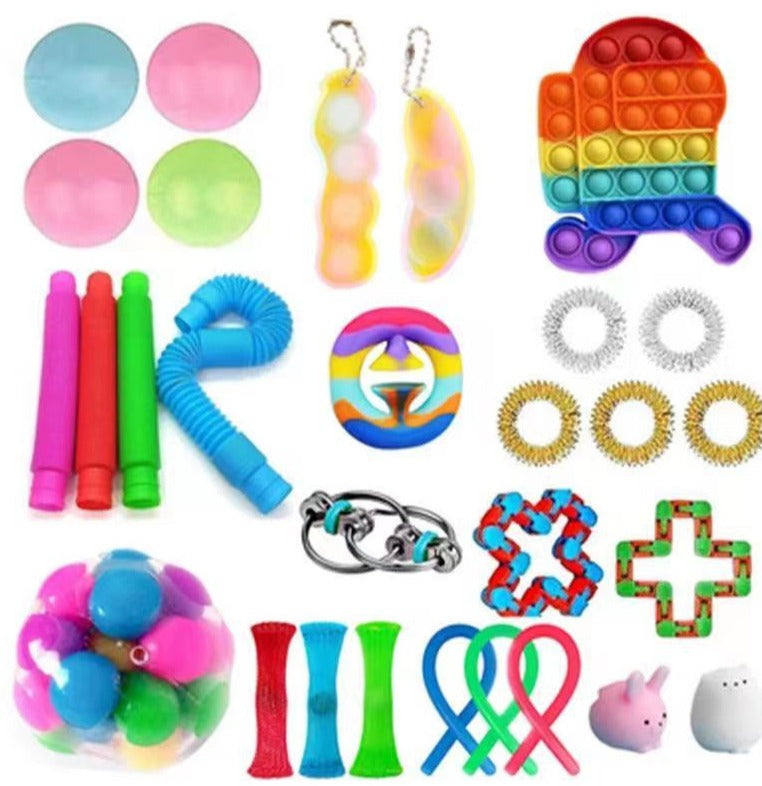 Fidget Toys Sensory Game Set Pack Pop It Push Bubble Assorted Fidgets