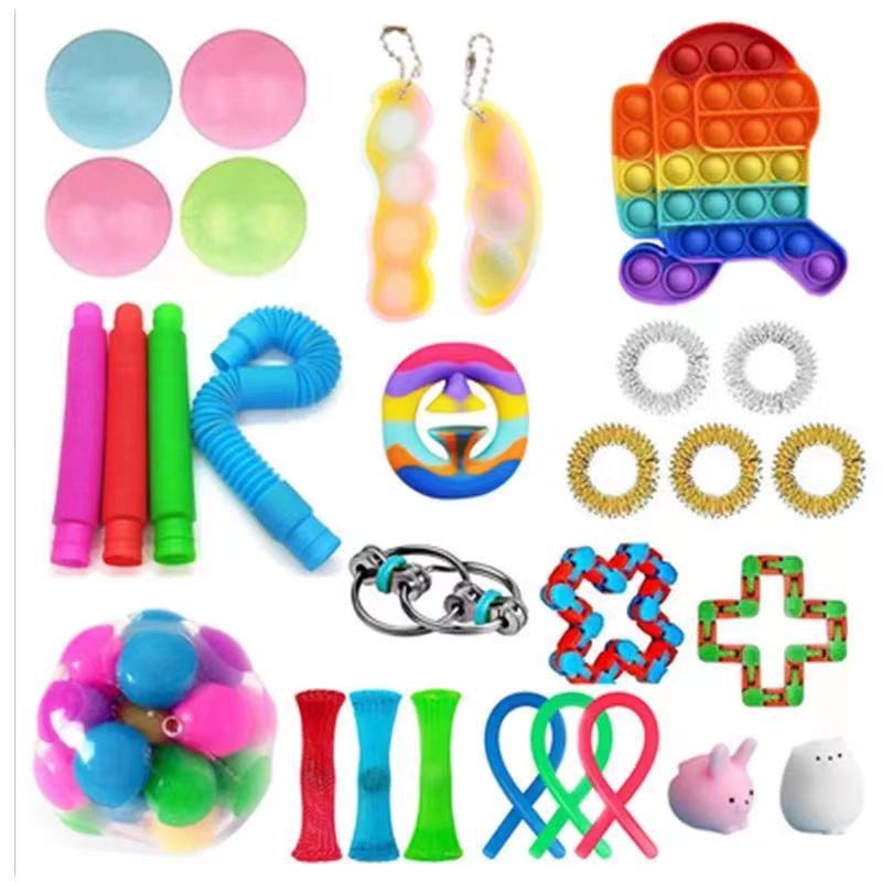 Fidget Toys Sensory Game Set Pack Pop It Push Bubble Assorted Fidgets