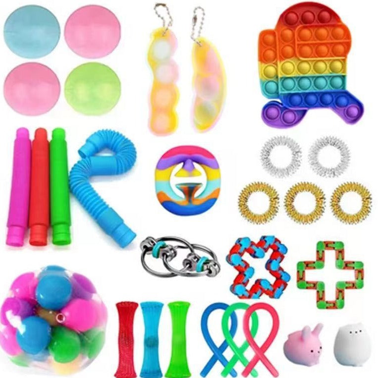 Fidget Toys Sensory Game Set Pack Pop It Push Bubble Assorted Fidgets