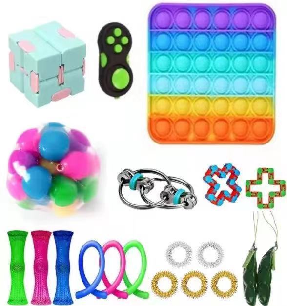 Fidget Toys Sensory Game Set Pack Pop It Push Bubble Assorted Fidgets
