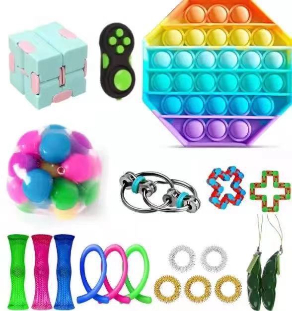 Fidget Toys Sensory Game Set Pack Pop It Push Bubble Assorted Fidgets