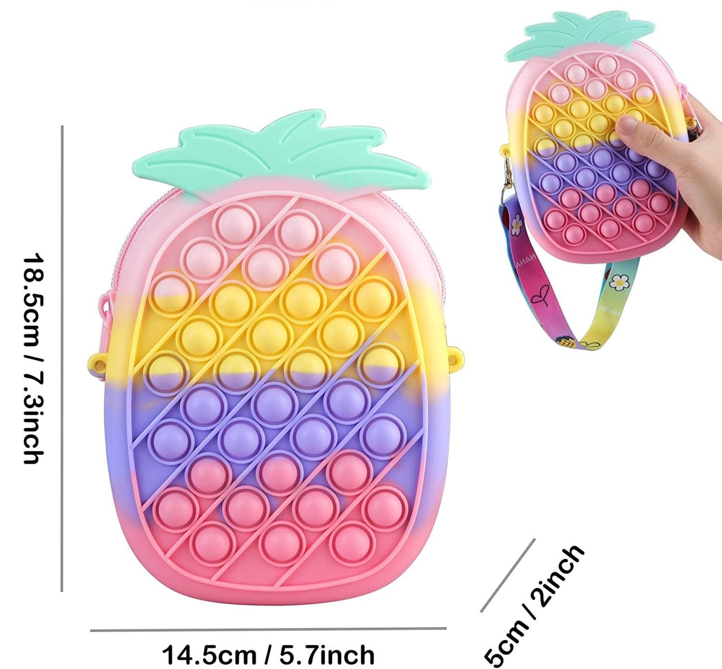 Pineapple Crossbody Popem Pop It Bag Sensory Toy