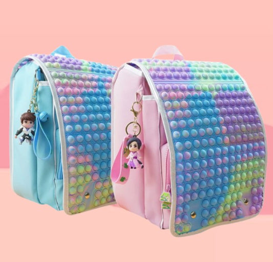 Large Popem' Popit Backpack Pop Bubble Fidget Toy School Bag Sensory Fun