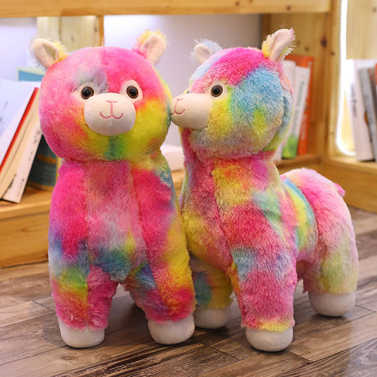Rainbow Alpaca Soft Stuffed Plush Toy - SensoryFun.com