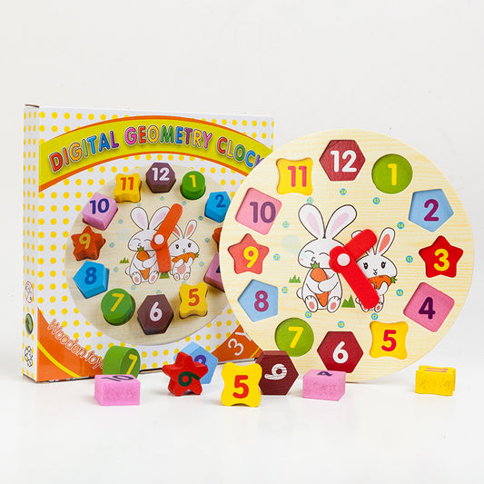 Early Learning Puzzle Wooden Clock - SensoryFun.com