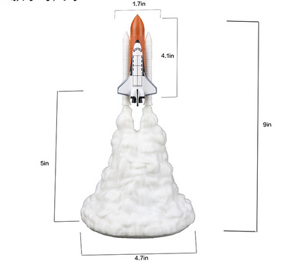 3D Print Rocket Space Shuttle Lamp Night Lamp - SensoryFun.com