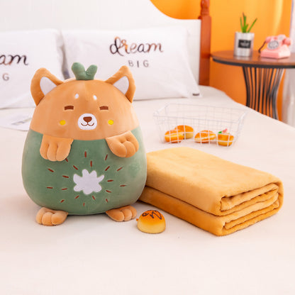 PlushyPillow Cartoon Animals with Blanket - SensoryFun.com