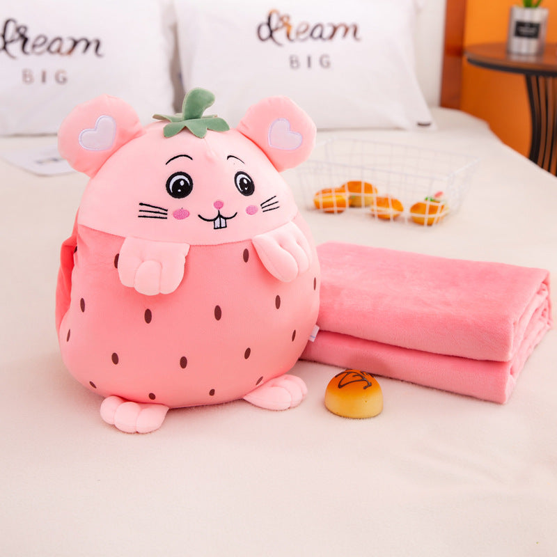 PlushyPillow Cartoon Animals with Blanket - SensoryFun.com