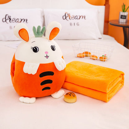 PlushyPillow Cartoon Animals with Blanket - SensoryFun.com