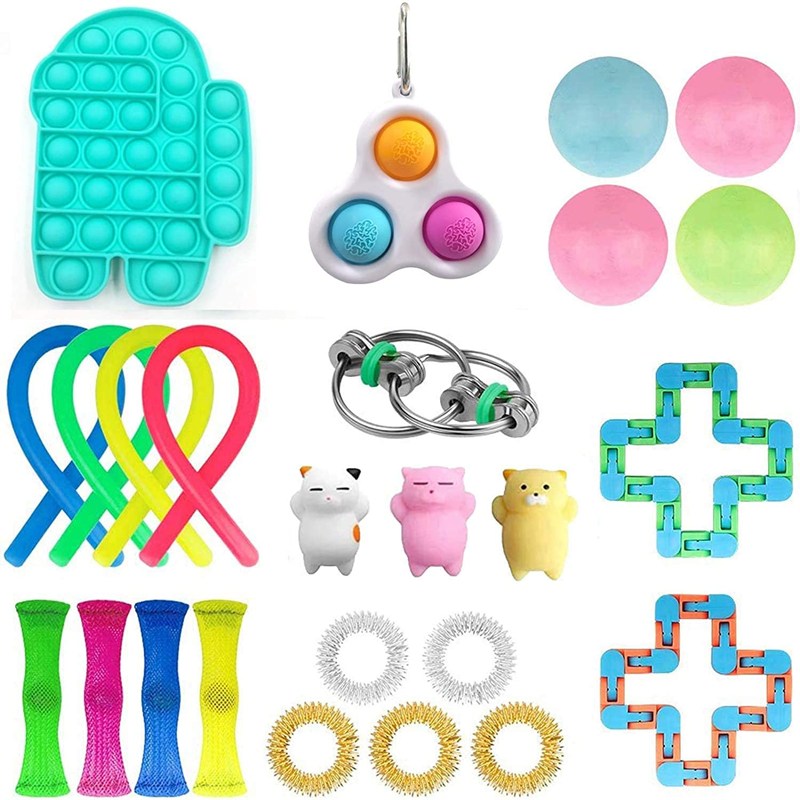 Pop it Fidget Set 25 Anit-Stress - SensoryFun.com