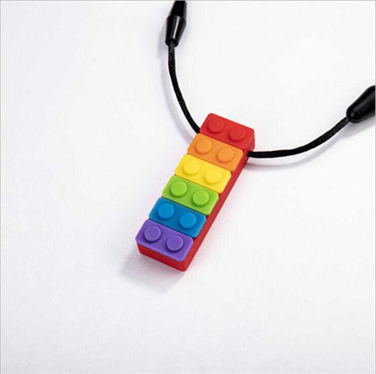Brick Shape Chewable Necklace - SensoryFun.com